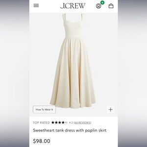 J.CREW sweetheart tank dress with poplin skirt
